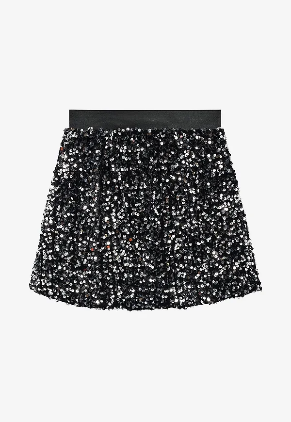 Vero Moda Girl - Kjol Vmbella Sequin Skirt Jrs Grl - Svart