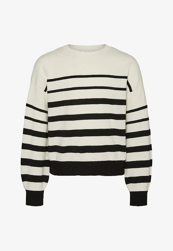 Vero Moda Girl - Tröja vmRain LS O-neck Pullover Girl - Beige