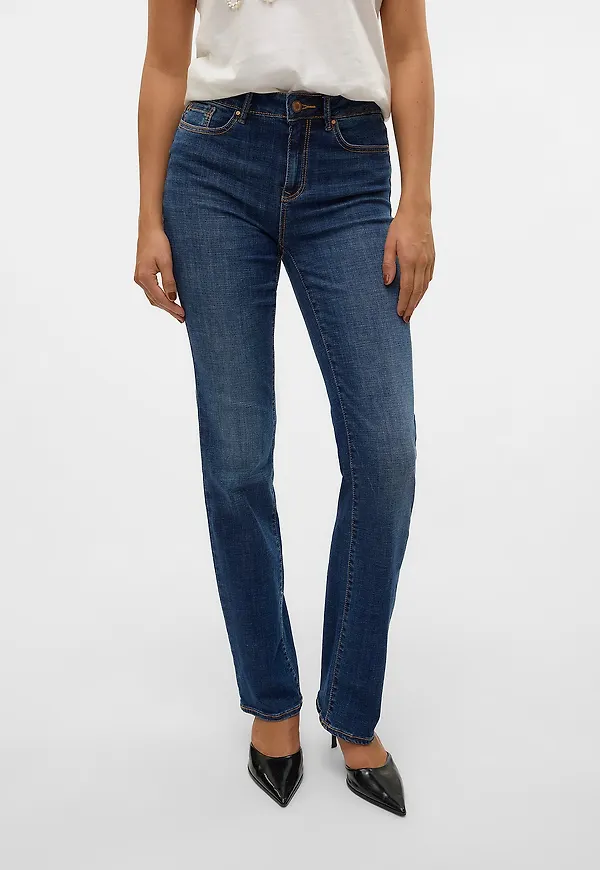 Vero Moda - Jeans vmFlash MR Straight Jeans LI3300 - Blå