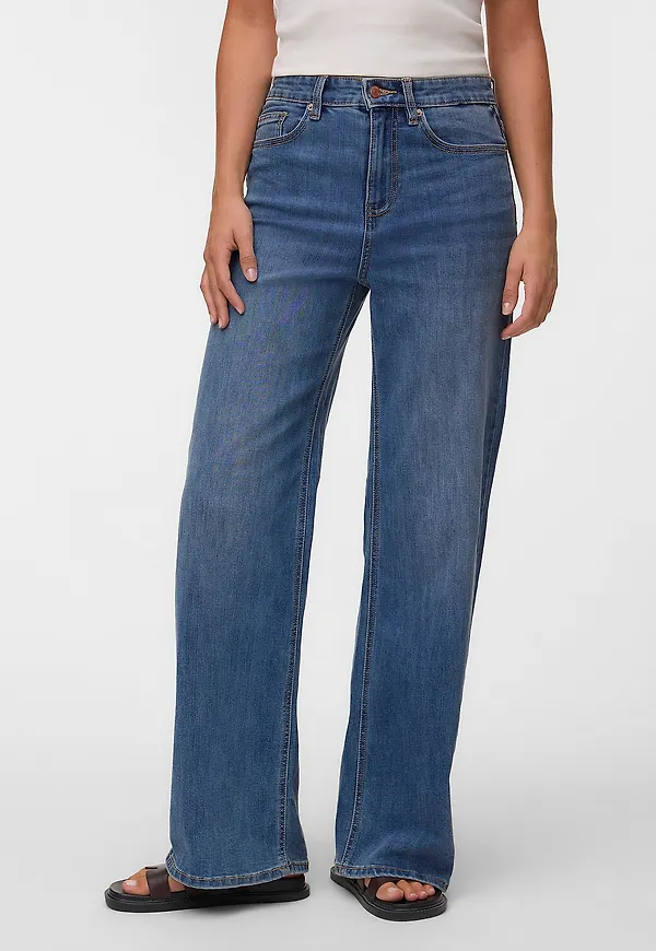 Vero Moda - Jeans vmOlivia Stretch HR Wide - Blå