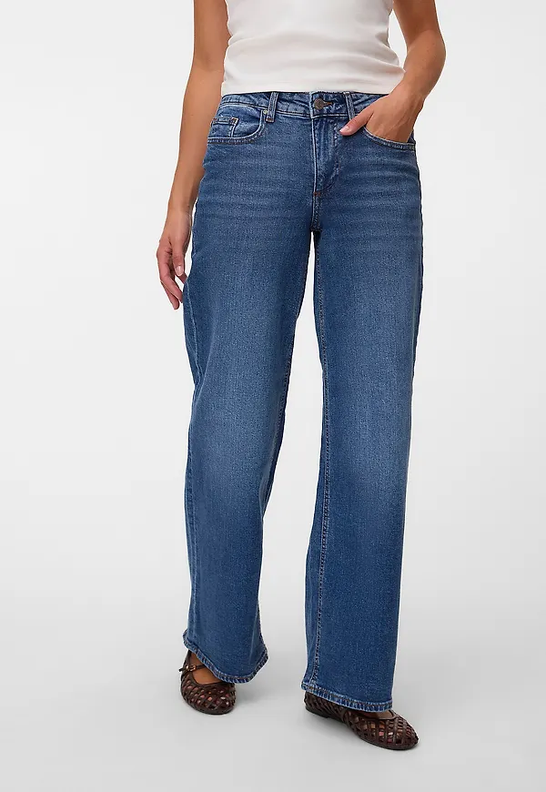 Vero Moda - Jeans Vmsandie-Stretch Mr Wide Jns Ra3087 - Blå