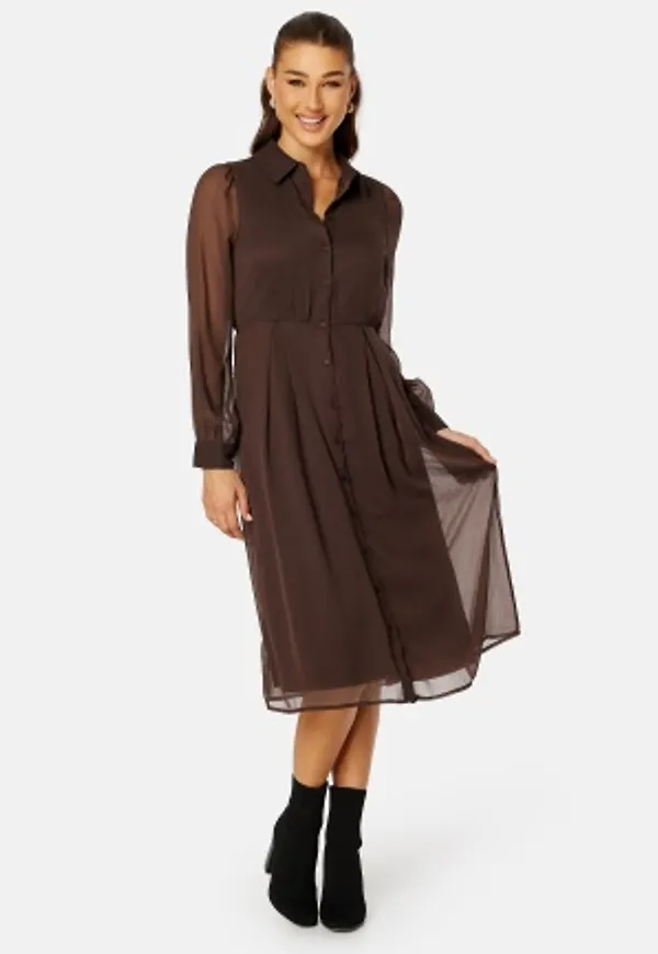 VERO MODA Kaya Fall Calf Dress Coffee Bean M