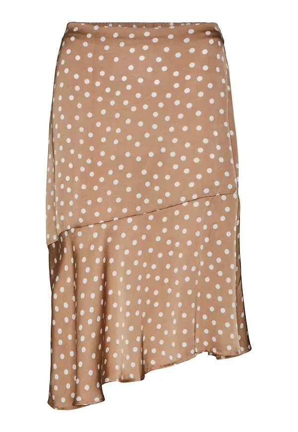 VERO MODA Kjol 'ISKIR' brun / vit