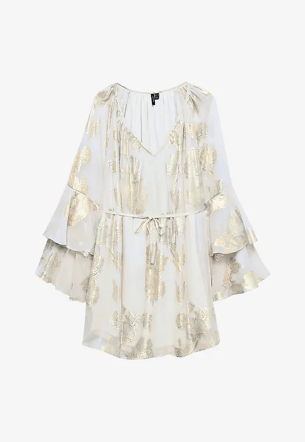 Vero Moda - Klänning vmChili LS Short Frill Dress - Vit – Ellos