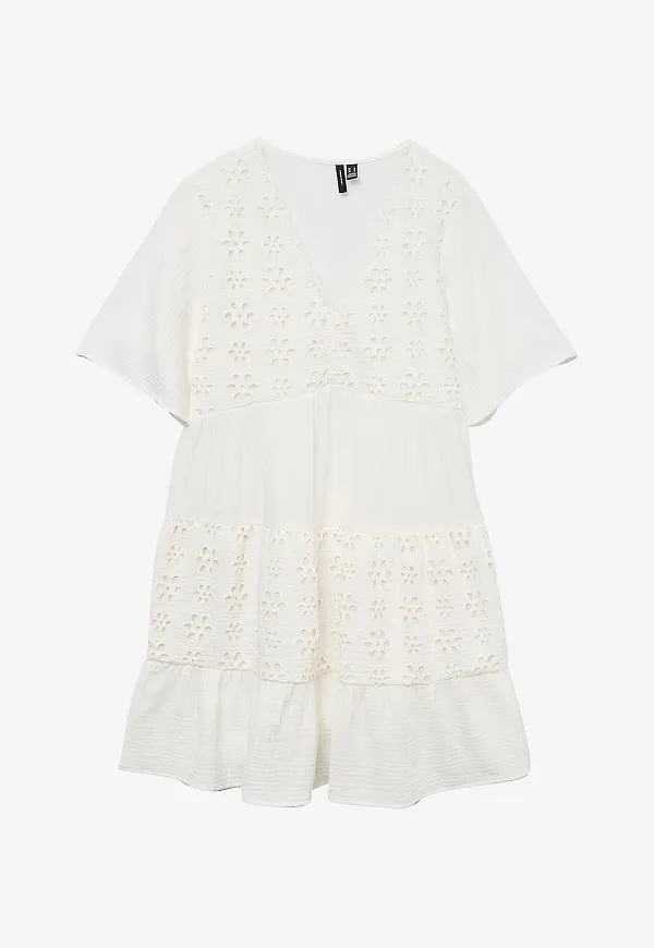 Vero Moda - Klänning vmNatali 2/4 Short Dress Wvn GA - Vit