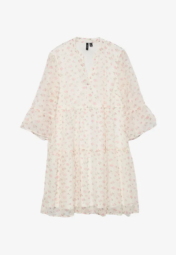 Vero Moda - Klänning vmSmilla 3/4 Short Dress Wvn - Vit – Ellos