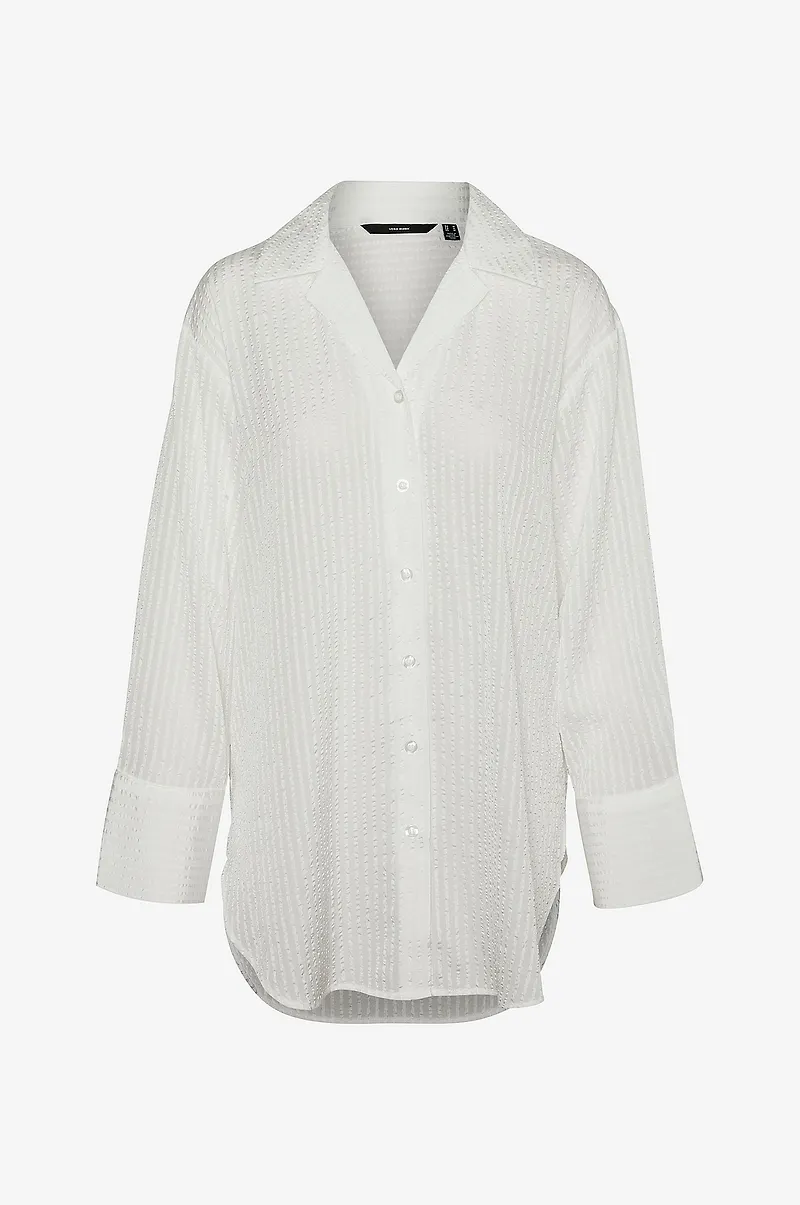 Vero Moda - Långskjorta vmOdana LS Long Shirt Wvn GA - Vit