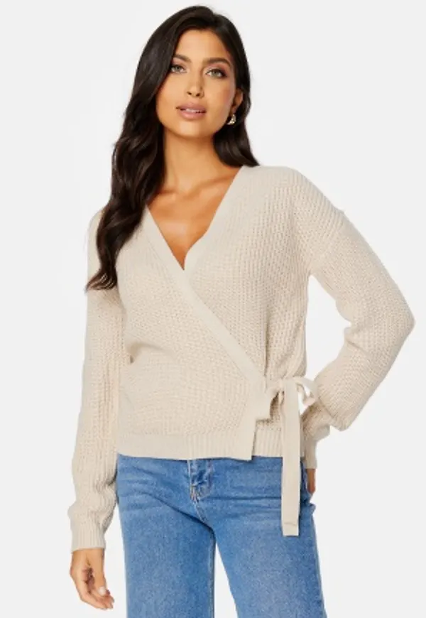 VERO MODA Lea LS Wrap Cardigan Oatmeal L