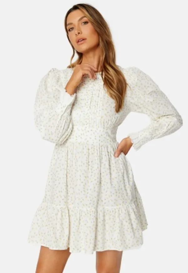 VERO MODA Lila LS Short Dress Snow White AOP:LILA L