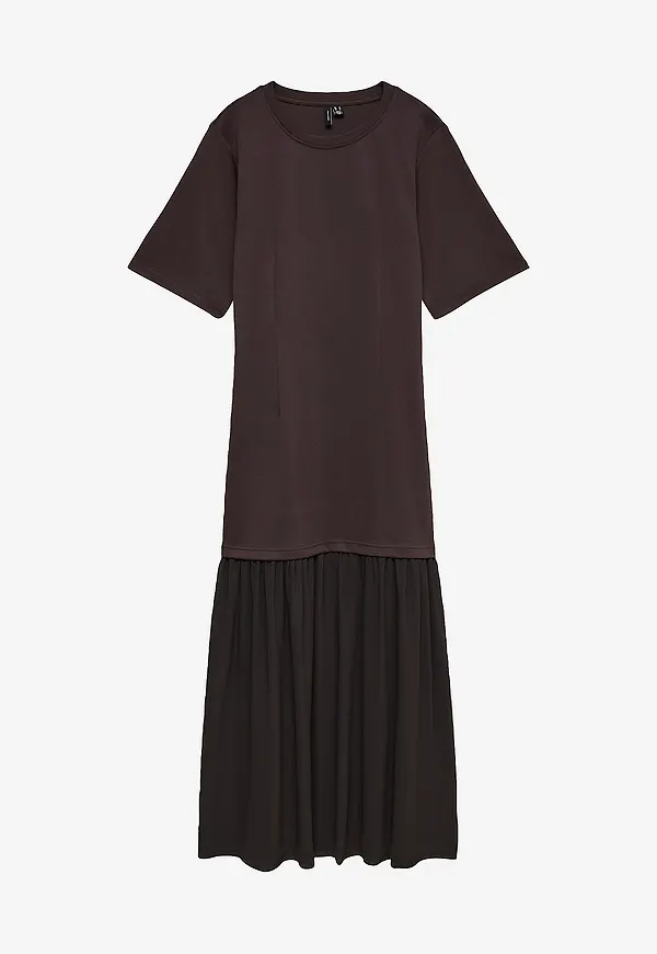 Vero Moda - Maxiklänning vmBrenda 2/4 O-neck Ankle Dress Jrs - Brun