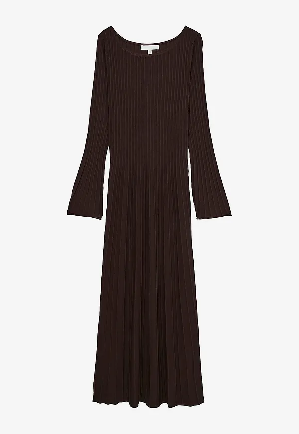 Vero Moda - Midiklänning Vmalessandria Ls Boatneck Ankle Dre - Brun