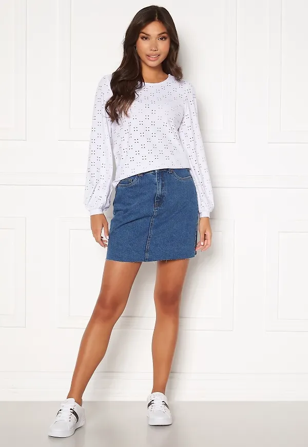 VERO MODA Mikky Raw Denim Skirt Medium Blue Denim XS