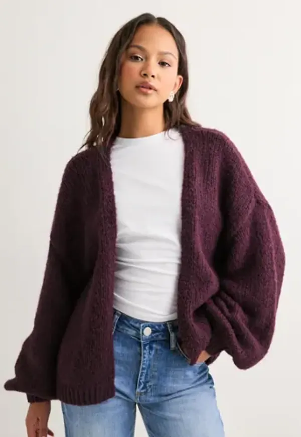 Vero Moda - Röd - Vmmaybe Ls Open Cardigan Noos