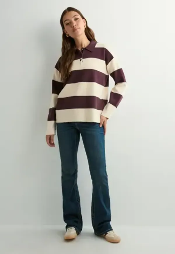 Vero Moda - Röd - Vmsaba Poloneck Ls Pullover