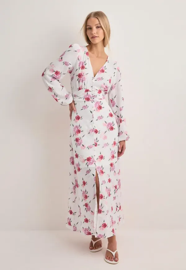 Vero Moda - Rosa - Vmlisa Ls V-Neck Long Dress Wvn