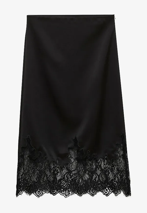 Vero Moda - Satinkjol vmNovi Lace - Svart