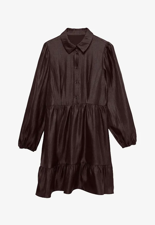 Vero Moda - Skjortklänning Vmdagny Ls Shirt Dress Wvn - Brun