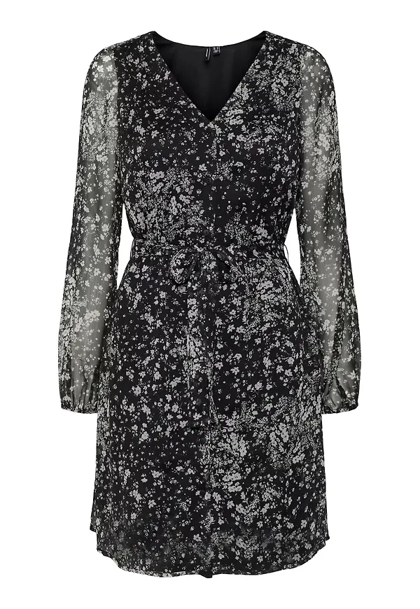 VERO MODA Skjortklänning 'KAYA' svart / vit