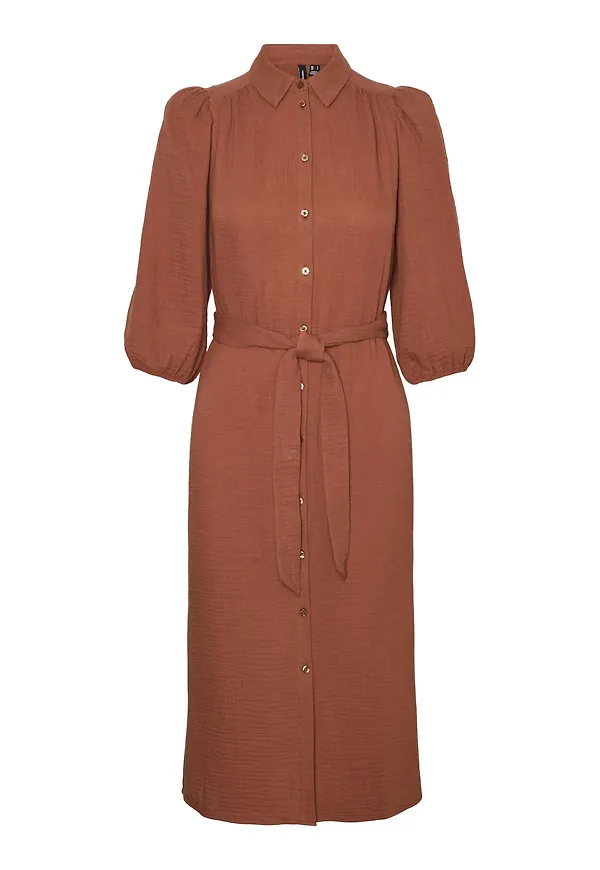 VERO MODA Skjortklänning 'Natali' brun