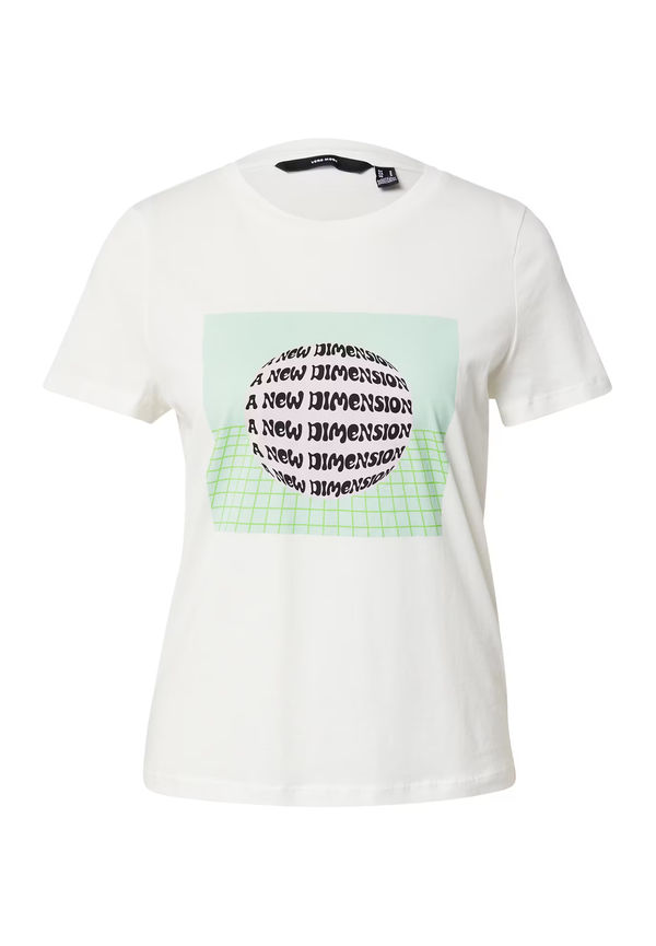 VERO MODA T-shirt 'BIBIFRANCIS' pastellgrön / ljusgrön / svart / vit