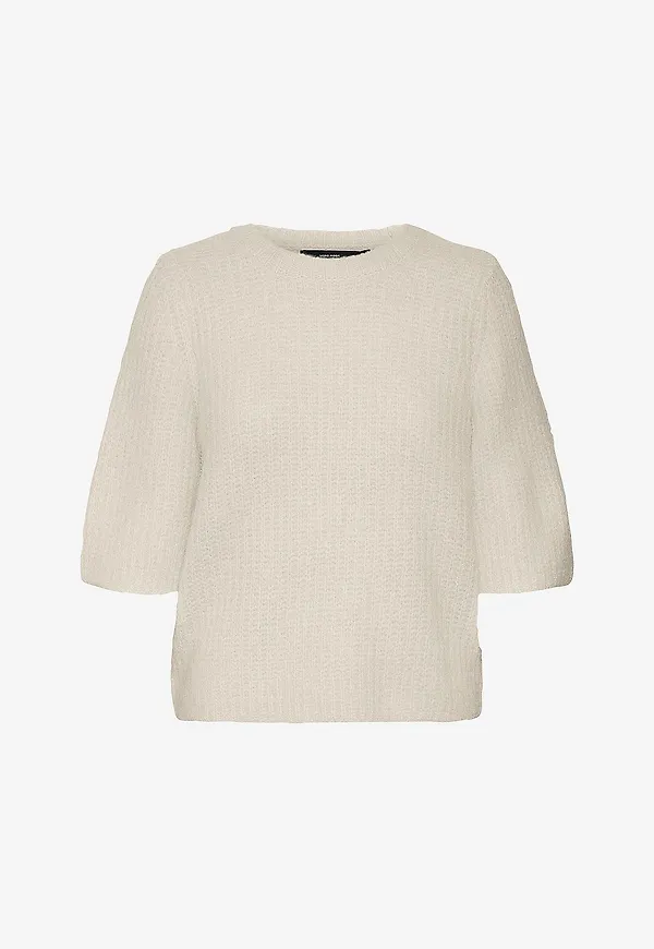 Vero Moda - Topp vmAwsome 2/4 O-neck Pullover - Beige