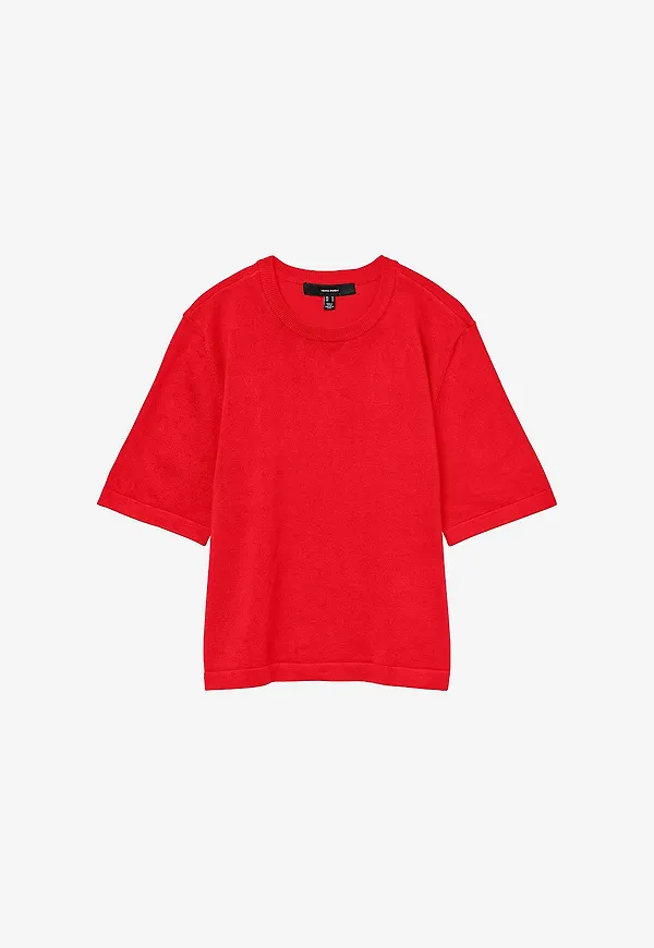 Vero Moda - Topp vmSilje 2/4 O-neck Oversize - Röd