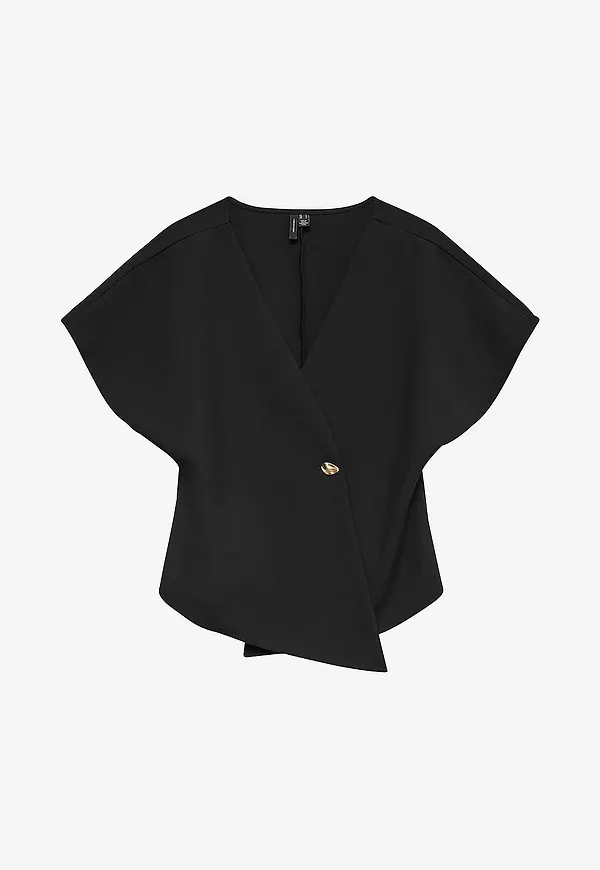 Vero Moda - Topp vmSonja SS V-neck Top Wvn Exp - Svart