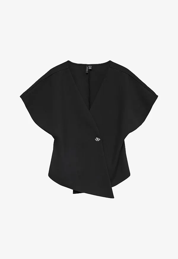 Vero Moda - Topp vmSonja SS V-neck Top Wvn Exp - Svart