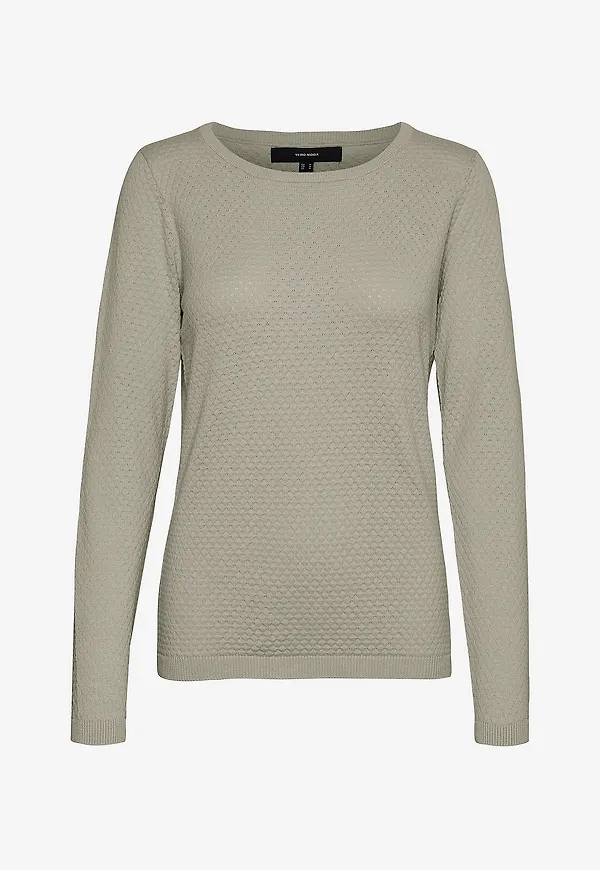 Vero Moda - Tröja vmCare Structure Ls O-neck Blouse - Grå