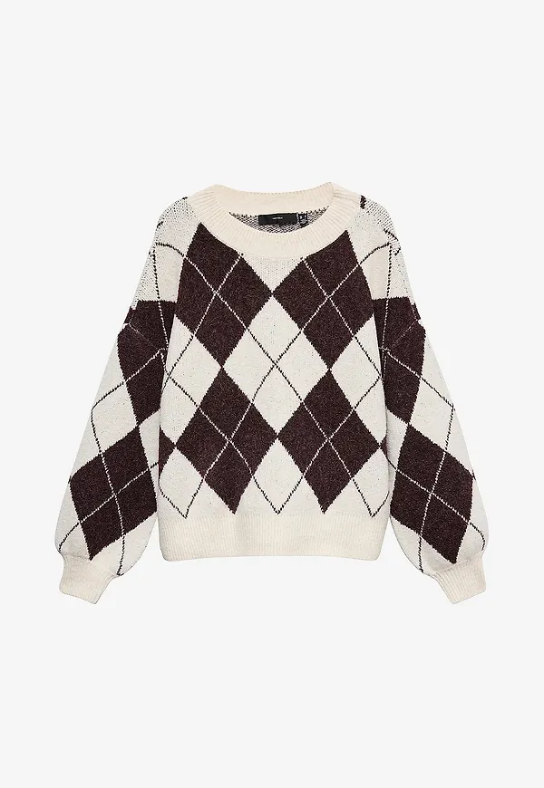Vero Moda - Tröja Vmdoffy Jaquard Ls O-Nck Pullover N - Grå