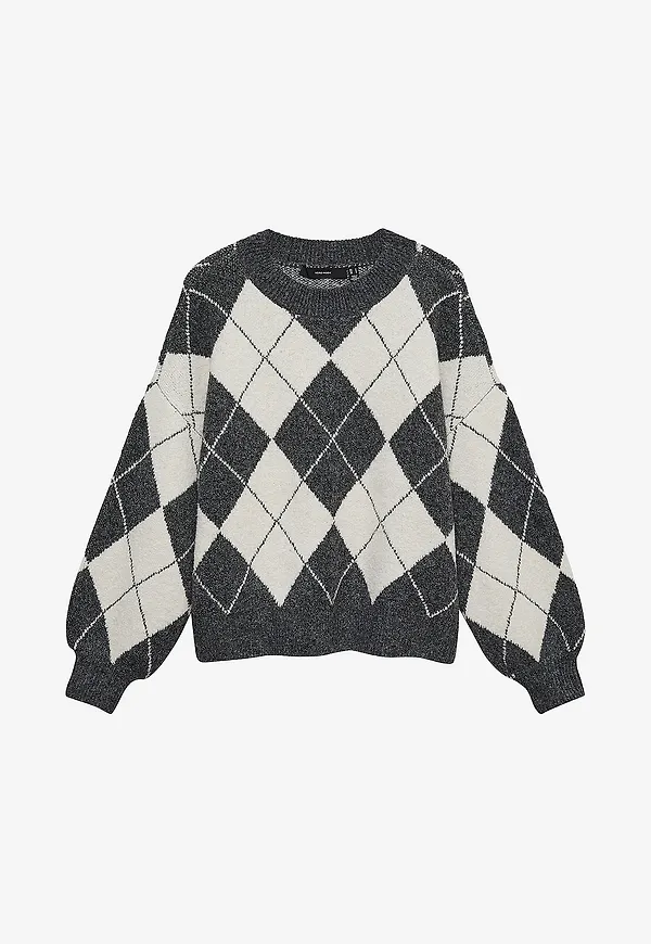 Vero Moda - Tröja Vmdoffy Jaquard Ls O-Nck Pullover N - Grå