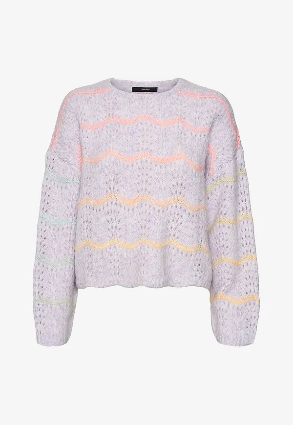 Vero Moda - Tröja vmHatty LS O-neck Stitch Pullover - Lila