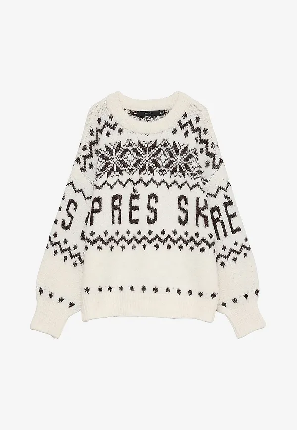 Vero Moda - Tröja Vmmoritz Ls O-Neck Pullover - Beige
