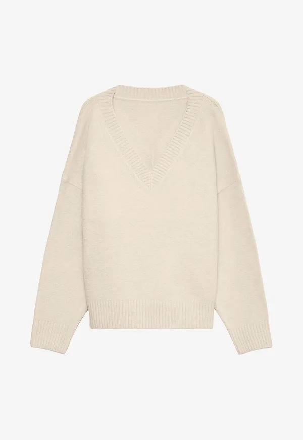 Vero Moda - Tröja Vmsif Ls V-Neck Pullover - Grå