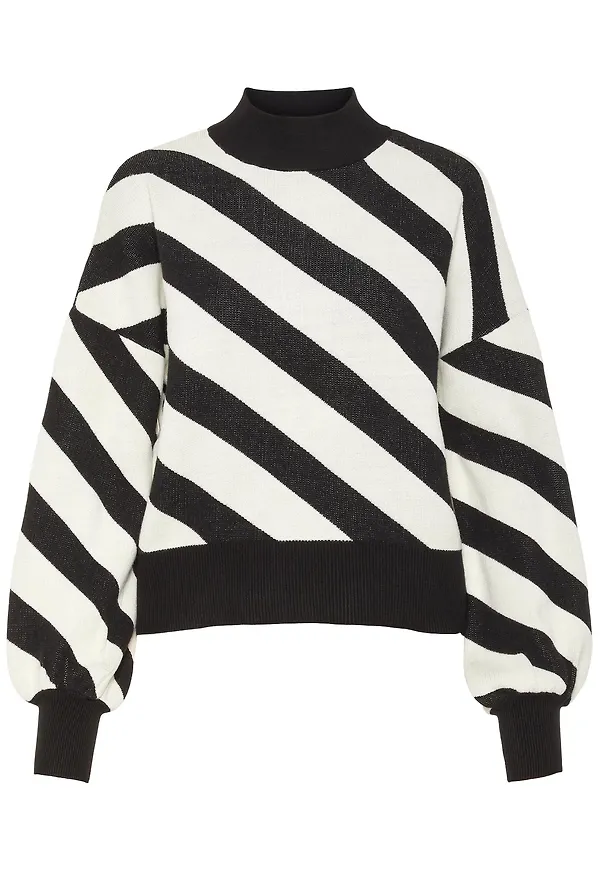 VERO MODA Tröja 'LABI' svart / vit