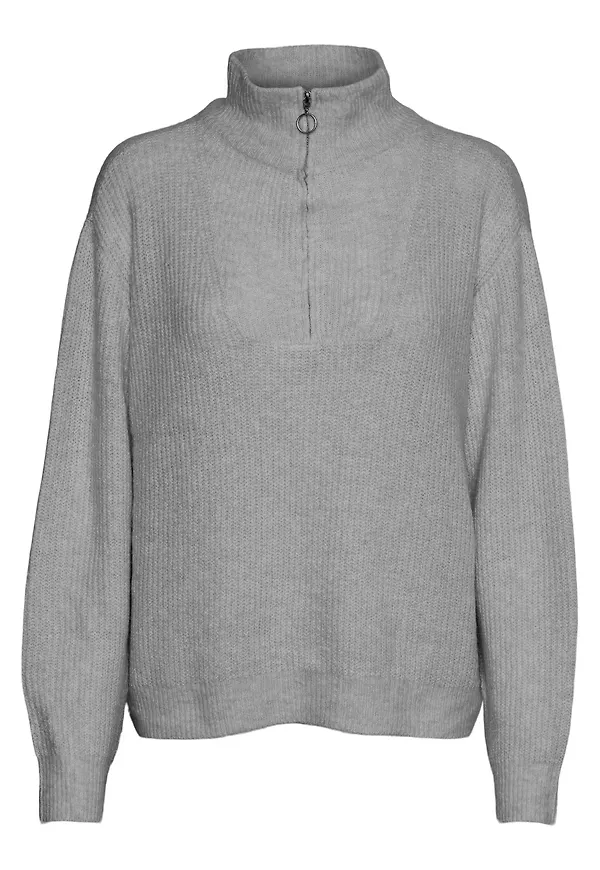 VERO MODA Tröja 'PLAZA' gråmelerad