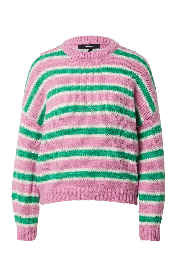 VERO MODA Tröja 'RHAPSODY' grön / lila / vit