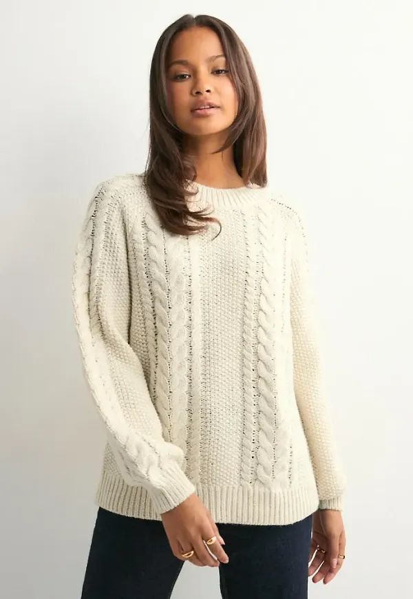 Vero Moda - Vit - Awtoa Ls O-Neck Knit Noos