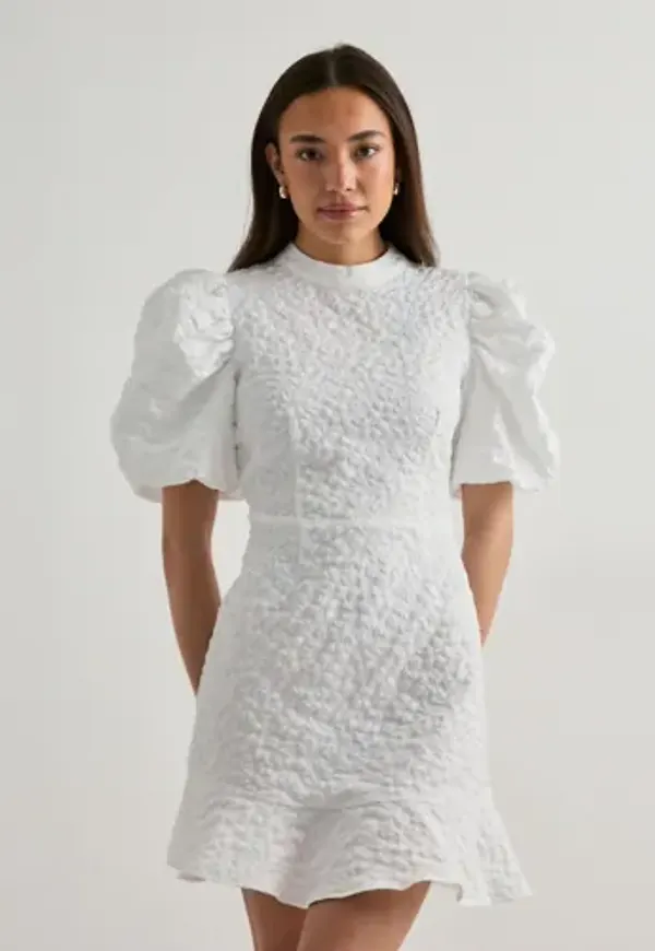 Vero Moda - Vit - Vmfiona Ss High Neck Short Dress Ex – Nelly