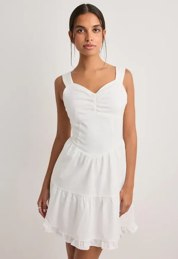 Vero Moda - Vit - Vmjamie Sl Short Dress Wvn – Nelly