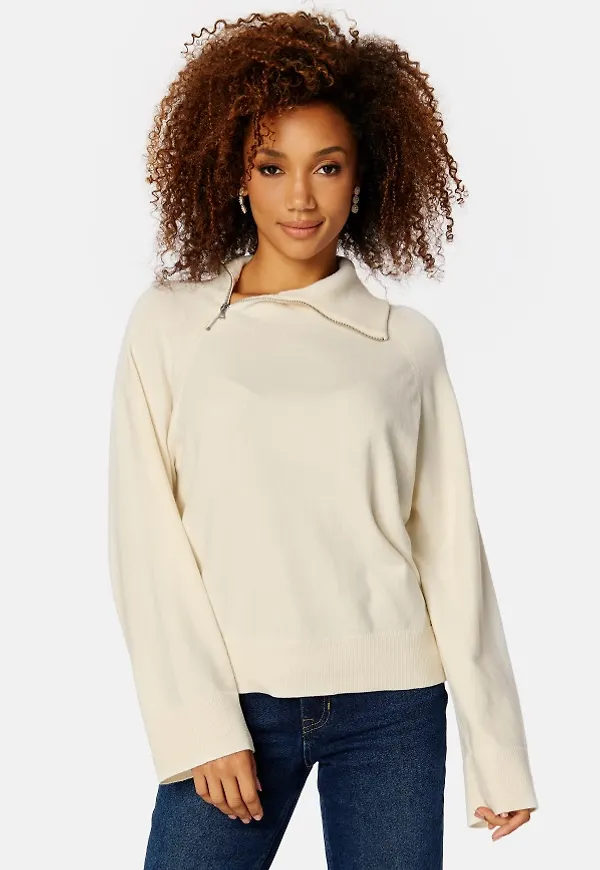 VERO MODA Vivian High Neck Half Zip Knit Birch M