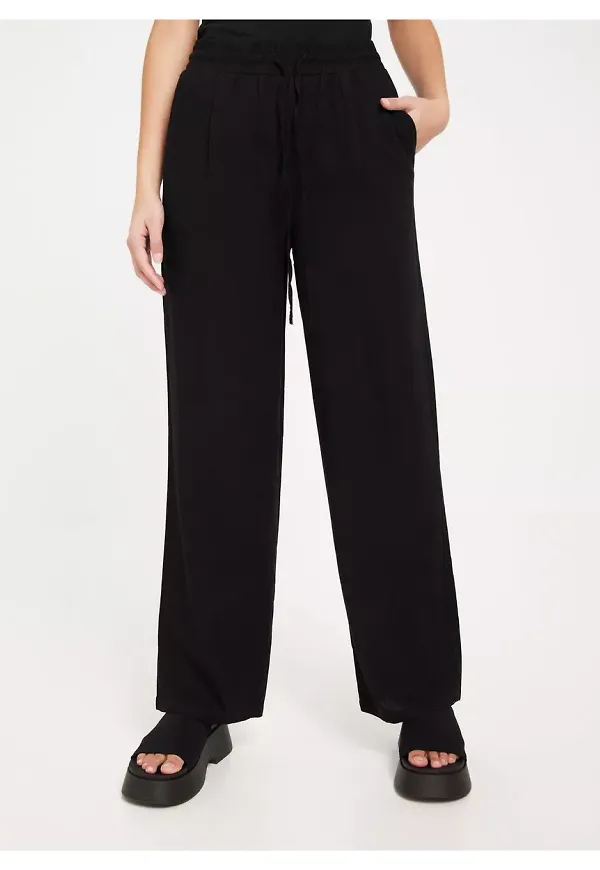 Vero Moda Vmjesmilo Wide Pants Wvn Ga Noos Linnebyxor Black