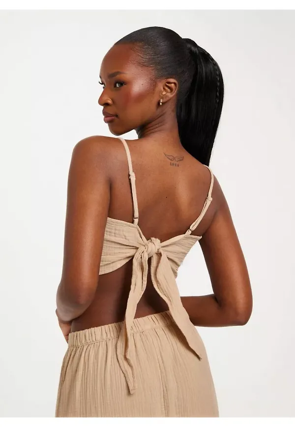 Vero Moda Vmnatali Nia Handlerchief Top Wvn Crop tops Irish Cream