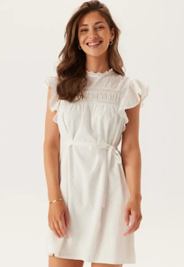 VERO MODA Vmtrine Sl Short Lace Dress Snow White S
