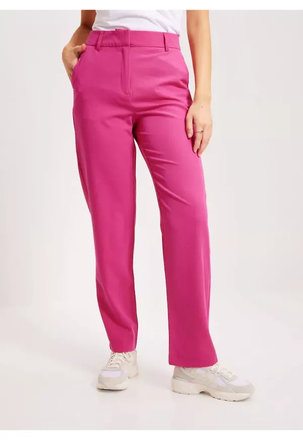 Vero Moda Vmzelda Hw Straight Pant Noos Kostymbyxor Pink Yarrow
