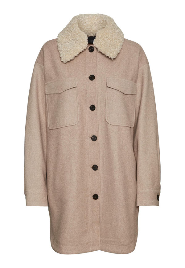 VERO MODA Övergångskappa 'Ollie' mörkbeige / brunmelerad