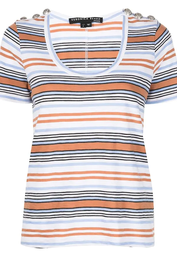 Veronica Beard randig t-shirt - Flerfärgad