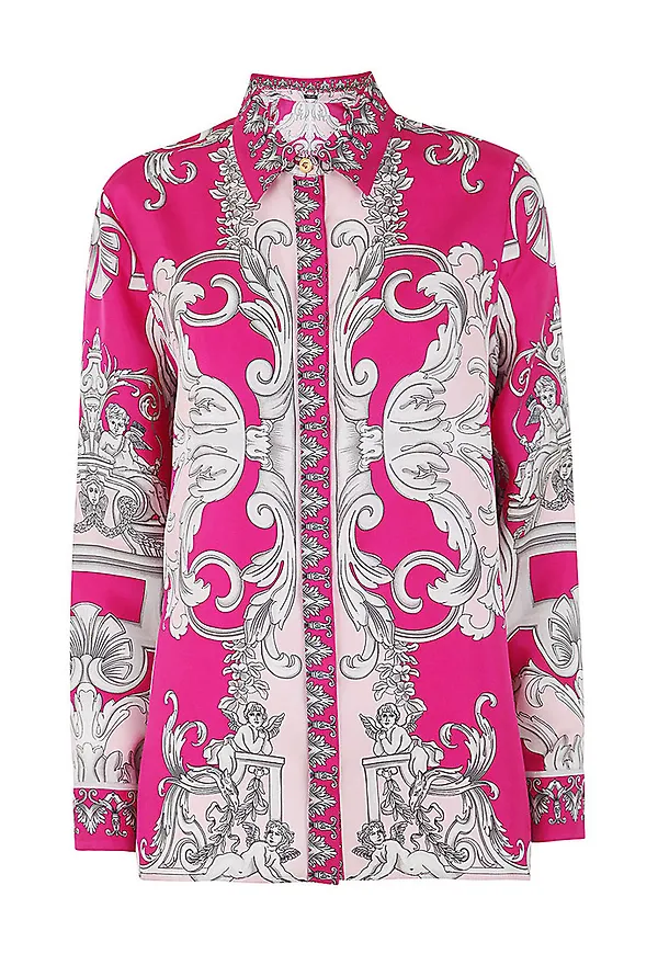 Versace - Skjortor - Rosa - Dam - Storlek: S,Xs,2Xs