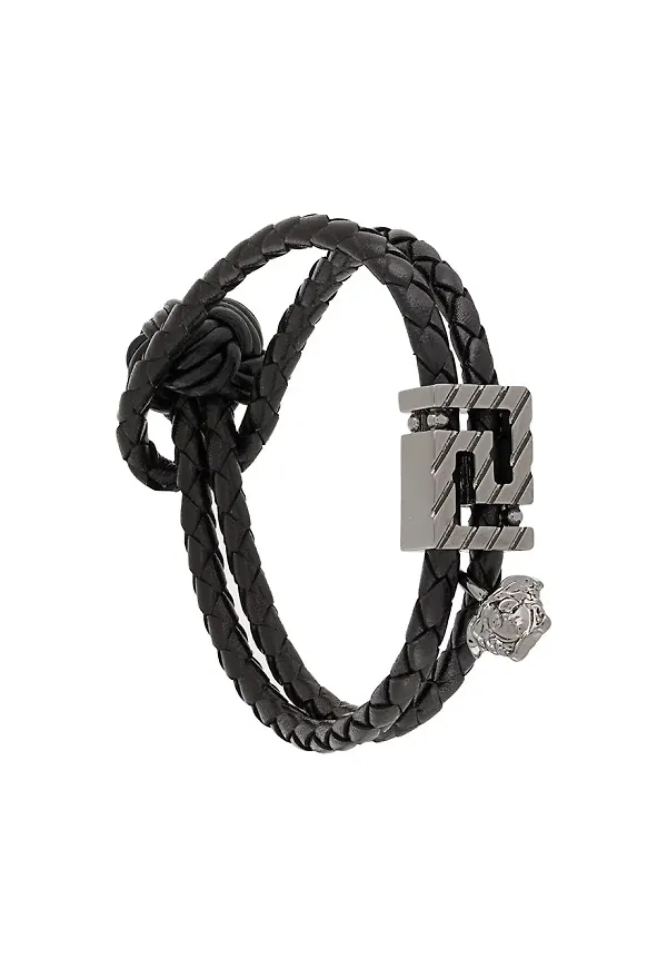 Versace armband i läder - Svart