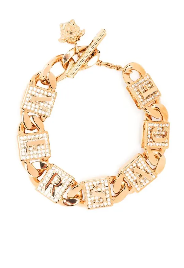 Versace armband med bokstavslänk - Guldfärgad